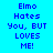 Pixelated text on cyan background with pink highlight bars over specific words across two