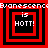 Four identical pixelated squares with red and black borders display "is HOTT!" text, repeated in a pattern