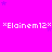 A bright pink background with scattered purple stars and repeated white text "*Elainem12*" in a pixelated font.