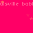 A bright pink background with repeating text and small orange stars, partially cropped on the right side.