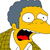 Yellow-skinned cartoon character with dark blue hair, wide eyes, and an open mouth showing red interior against white background.