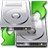 A static pixelated image shows a gray mechanical device with green accents and curved black lines on its surface.