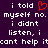Purple background with white pixelated text reading 'i told myself no. i didnt listen, i cant help it' and a red heart symbol replacing 'love' in the first line.