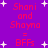 Purple background with white starbursts and red text reading "Shani and Shayna = BFFs" repeated twice in a