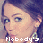 A pixelated image of a person with dark hair and earrings, showing text that changes from 'Nobodys' to 'perfect'