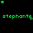 Green text 'stephante' repeated four times across black background with green star clusters above and below each , some stars partially obscured by the name