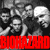 Static image shows four people in grayscale with red "BIOHAZARD" text and a biohazard symbol below.