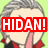 Four- shows a cartoon character with gray hair, red collar, and pink tongue; two display 'HIDAN!' text over the face