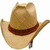 Static pixelated image of a light brown cowboy hat with a dark brown band, viewed from above against a white background.