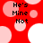 Red background with pink and white circles; black text He's Mine Not repeated in four quadrants.