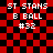Red and black checkered background with white text reading ST STANS B BALL #32 in four identical