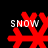 Four red snowflake icons with white 'SNOW' text on black background, each showing distinct pixelated variations of the snowflake design.