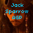 A pixelated image of a person with long hair and a hat, overlaid with blue text reading "Jack Sparrow AGP" and "Rocks Dis" in different sections.