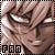 Pixelated anime-style character with light brown hair and closed eyes, displayed in a of identical each containing the text "FAN" below