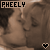 A sepia-toned animated icon shows two people kissing, with text "PHEELY" and a heart symbol visible