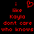 Red pixelated text and a heart symbol on black background, with visible animation change in the top-right corner.