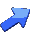 Pixelated blue arrow icons in various orientations and shades displayed on a gray background.