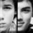 Black-and-white split-face image with pixelated text reading 'hotties for Liife' and 'DUHH' on separate black and gray backgrounds.