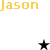 Yellow text 'Jason' appears in multiple positions with black stars, some of which animate into view against a white and gray background.