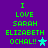 Purple background with green pixelated text reading "I LOVE SARAH ELIZABETH OCHAL!!" and a star symbol, showing animation changes in the star's color.