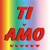 Red 3D text '77 - AMO' on a rainbow gradient background with small dark dots below the text.