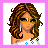 A 3x3 contact sheet of pixel art frames showing a cartoon woman with brown curly hair, yellow sunglasses, and white crop top with colorful symbols, alongside partial views of her body parts and text elements on pink background.
