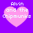 Four identical pixelated pink hearts on a solid purple background, each containing white text reading "Alvin and the Chipmunks" in a retro font.