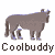Animated contact sheet of 15 frames showing a stylized taurus bull in various poses and angles, with repeated "Coolbuddy" text below each frame.