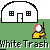 Pixel art animation of a character in yellow clothing with red hair holding a stick, moving across white houses on green and gray backgrounds.