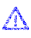 Four blue triangular warning symbols with exclamation marks inside, arranged in a on a gray background