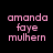Pixelated pink text 'amanda faye mulhern' on black background with yellow highlight bars shifting positions across frames.