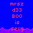 Blue background with red text 'mrsz d33 BOO is seig' repeated across three , purple wave-like border at bottom of top section
