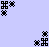 Animated contact sheet of a pixel art icon showing text phrases changing across frames with cyan and black elements on light purple background.