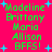 Green pixelated text lists names and "BFFS!" on a bright pink background with blue starbursts, displayed in two identical vertical