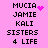 Pixelated text on pink background with animated heart and sparkle effects changing between frames.