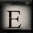 A single large serif letter E centered on a light gray background with dark borders, displayed in four positions