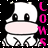 Pixelated cow icon with pink 'COWS' text, gray stars, and white text reading 'look at that face' and 'HOW COULD U EAT IT!!!' on black background.
