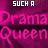 A 48x48 pixel animated contact sheet showing two frames of a buddy icon with text "SUCH A Drama Queen" in contrasting color schemes, left frame pink/magenta on purple background, right frame white/gray on black-and-white background.