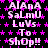 Static image with repeated text and star pattern on black background, featuring pink and white text elements.