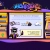 Pixelated scene showing a computer screen with a webpage displaying small icons and a character, set against a dark background with colorful elements above.