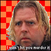 A static image of a person with light brown hair against a red and orange checkered background, with text at the bottom.