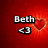 Red background with heart symbols and text labels 'Beth' and '<3', plus 'Sky!!' in a split-screen view.