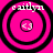 Four identical circular icons with concentric rings on a bright pink background, each displaying 'caitlyn' text and '<3' symbol.