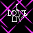 Animated icon with white text "I LOVE LIV" over a black background featuring intersecting purple diamond shapes.