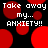 Black background with red circular shapes and white pixelated text reading "Take away my... ANXIETY!!" repeated across the image.