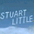 A 50x50 pixel animated contact sheet showing two frames of a Stuart Little-themed buddy icon with text and background elements.