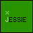 Green background with 'JESSIE' text and small white symbols changing across frames.