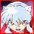 A 50x50 pixel animated buddy icon featuring a split composition with an anime character on the left and vertical Japanese text on the right, bordered by red frame.