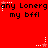 Red background with repeated text 'any Lonerg my bfll' and white star animations; text and stars alternate between solid and dotted states.
