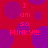 Red background with purple circles and pink text reading "I am so FUNKY!!!" repeated in a pattern